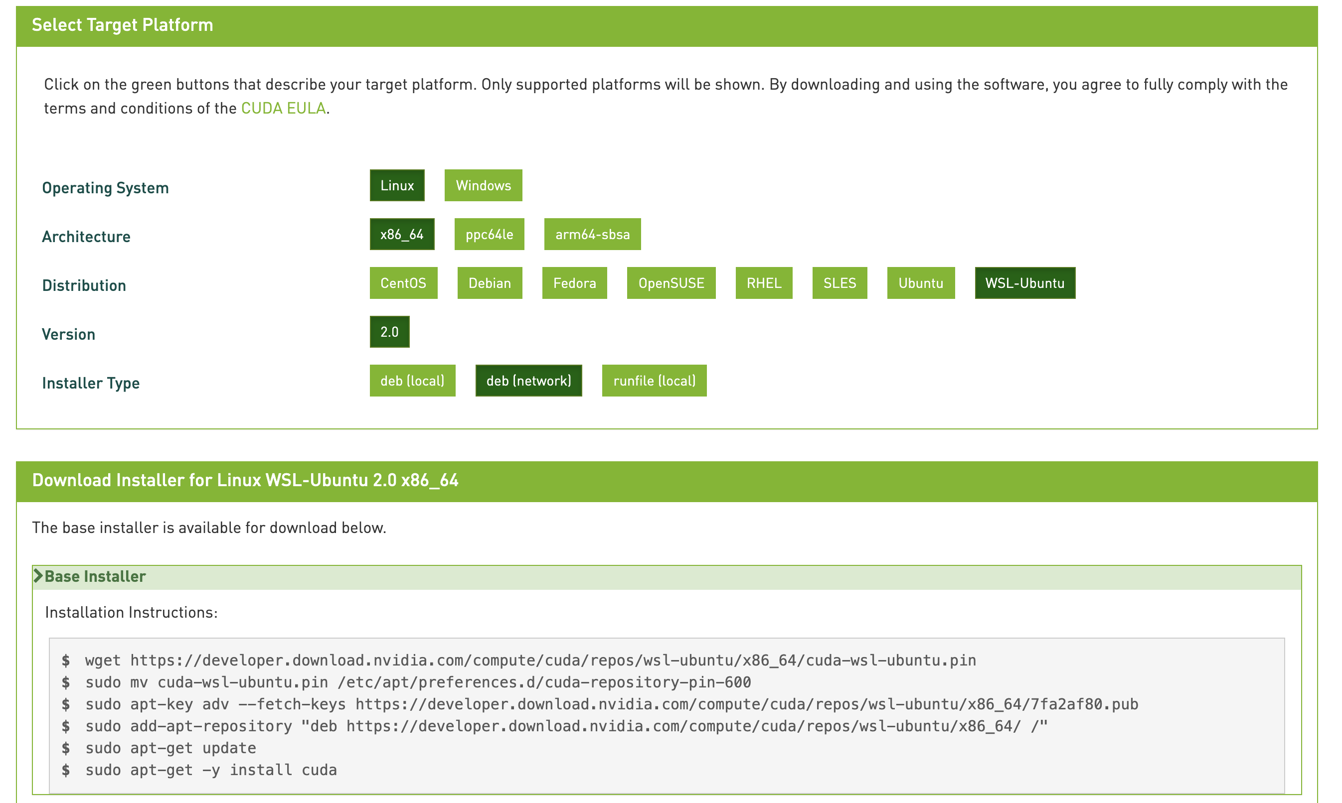 cuda wsl2